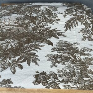 Pottery Barn Matine Toile Brown/Ivory Queen Duvet Cover~ Linen Cotton Blend~ EUC